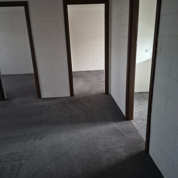 Hallway and bedroom carpets steam-cleaned, Clayton South unit