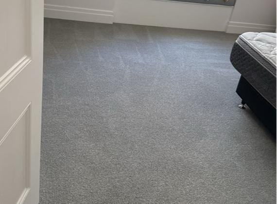 Bedroom carpet after hot water extraction in Malvern, Melbourne