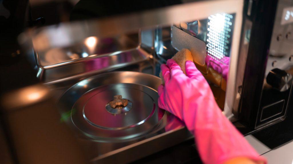 Get burnt smell out of a microwave