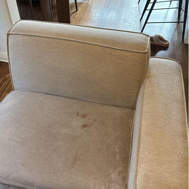 Armchair section after upholstery cleaning, Armadale