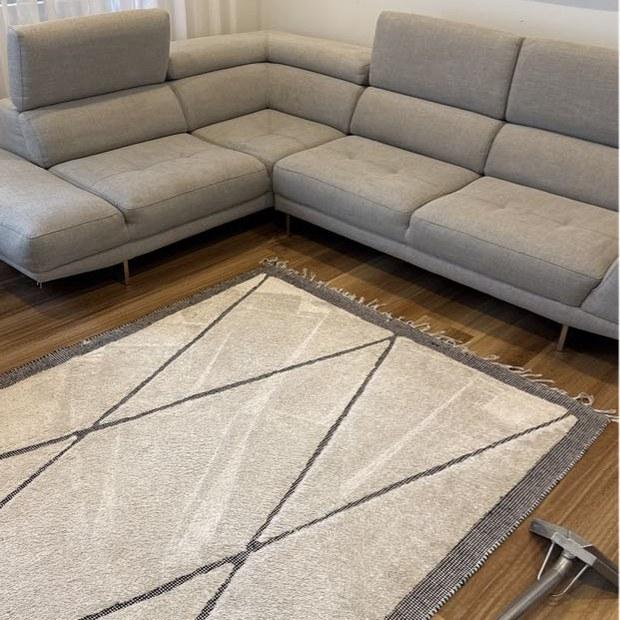 Grey modular couch in a Lower Plenty living room