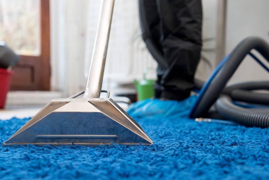 ndis-carpet-cleaning-fc close up of carpet cleaner working on a blue synthetic carpet